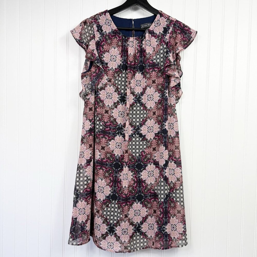 Jessica Howard Multicolor Floral Short Sleeve Lined Dress Womens Size 10P Petite